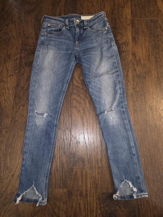 rag & bone Denim - rag & bone Light Blue Distressed Skinny Jeans